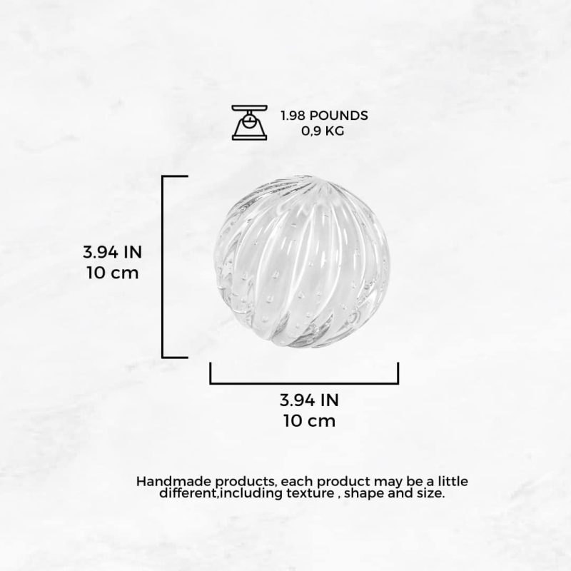 Blown Glass Medium Ball, | Unique Table Centerpiece for H | Decorative Sphere, 1.98 lbs, 3.94"  | by - Image 2