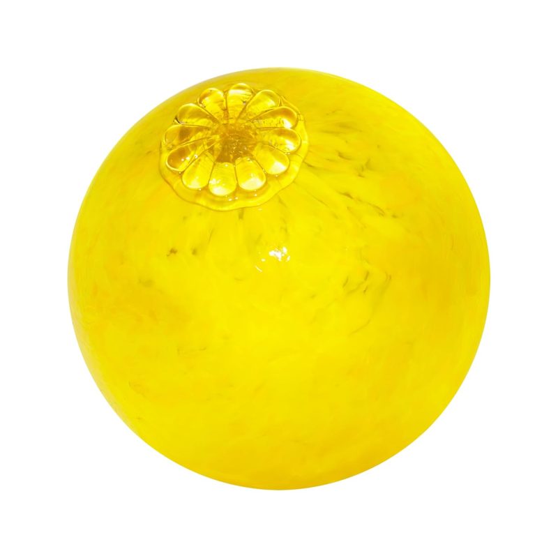 Handmade Blown Glass, Garden Gazing Ball, Table Centerpiece, Assorted sizes available. Home and Patio Decor. Artist . (Sunshine Yellow)