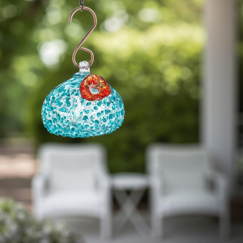 Hand Blown Blue Glass Decorative Balls Hanging Glass Ornament Ball for Indoor Window Garden Outside H - Image 2