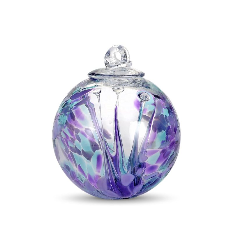 Witch Ball Hand Blown Art Glass by   Size (3 Inch diameter) Beautiful Blown Glass Colors (Purple, Lavender, Emerald)