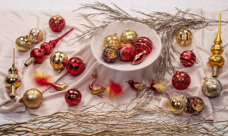 Set of 6 ornamental balls (Ø 7 cm) in hand-blown glass for Christmas tree - Image 2