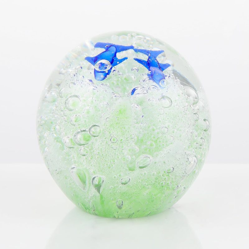 Hand Blown Glass Figurines Ball Ocean Coral - Paperweight Glass Ball - Home Sea Decor Collectible - Aquarium Decor - Office Decor Ocean Lovers