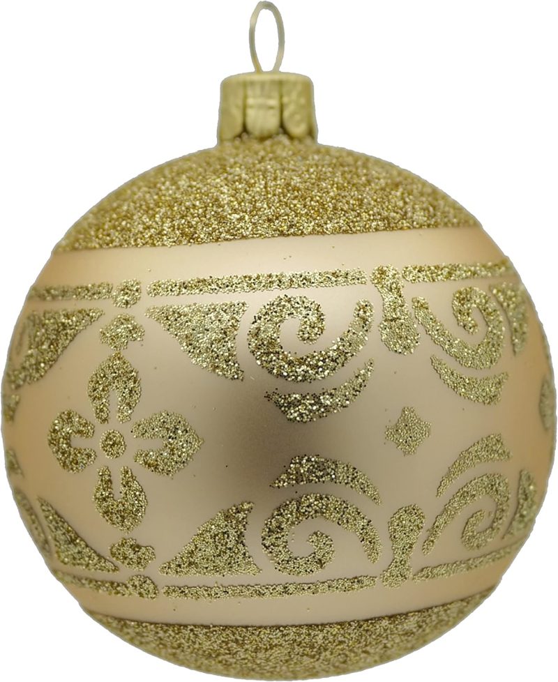 Set of 6 ornamental balls (Ø 7 cm) in hand-blown glass for Christmas tree